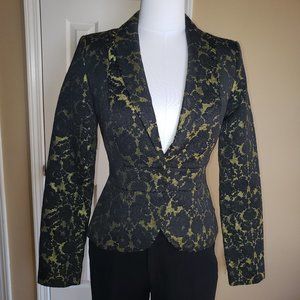 Banana Republic by L'Wren Scott Black & Chartreuse Yellow Blazer Size 2